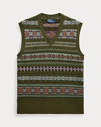 Fair Isle Linen-Blend Sweater Vest