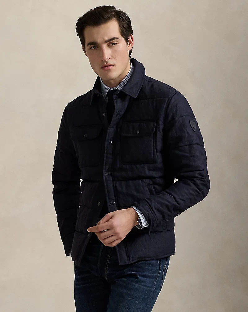 Quilted Linen Down Jacket