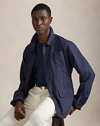 Linen Herringbone Utility Jacket