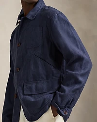 Linen Herringbone Utility Jacket