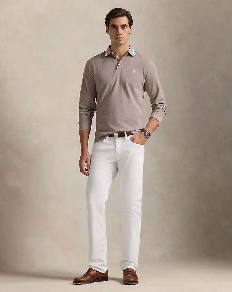 Custom Slim Fit Stretch Mesh Polo Shirt