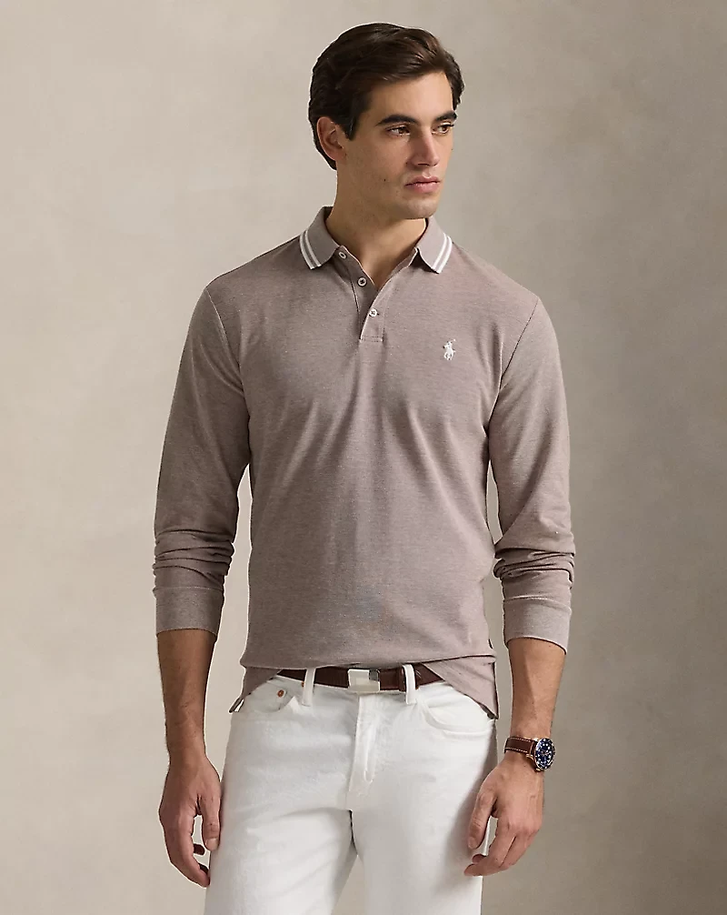 Custom Slim Fit Stretch Mesh Polo Shirt
