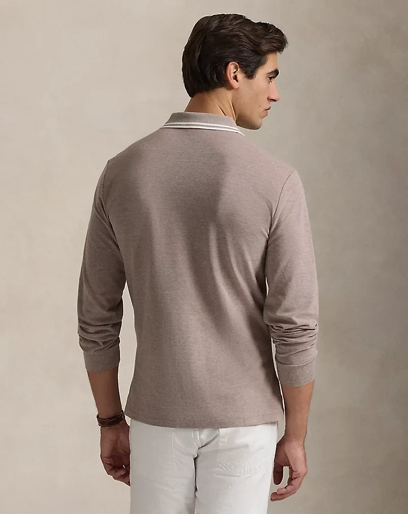 Custom Slim Fit Stretch Mesh Polo Shirt