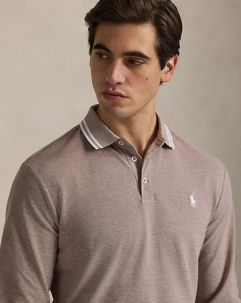 Custom Slim Fit Stretch Mesh Polo Shirt