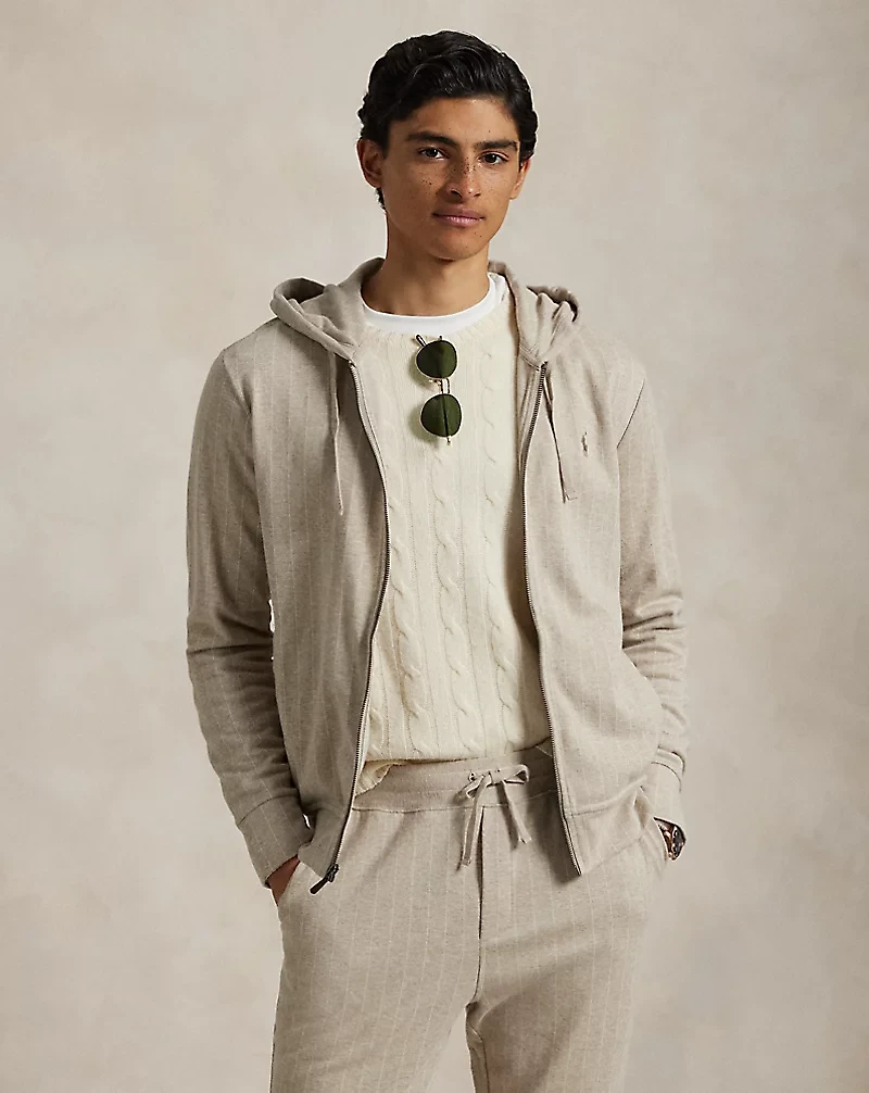 Chalk-Stripe Luxury Jersey Hoodie