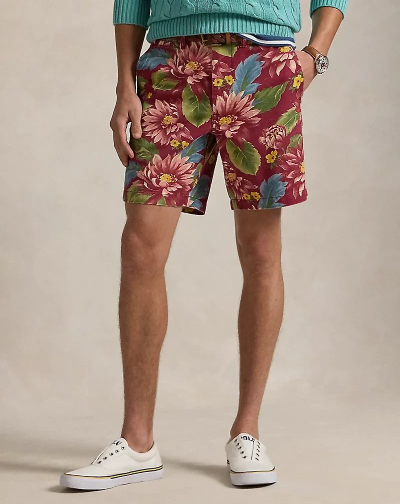 9-Inch Classic Fit Floral Twill Short