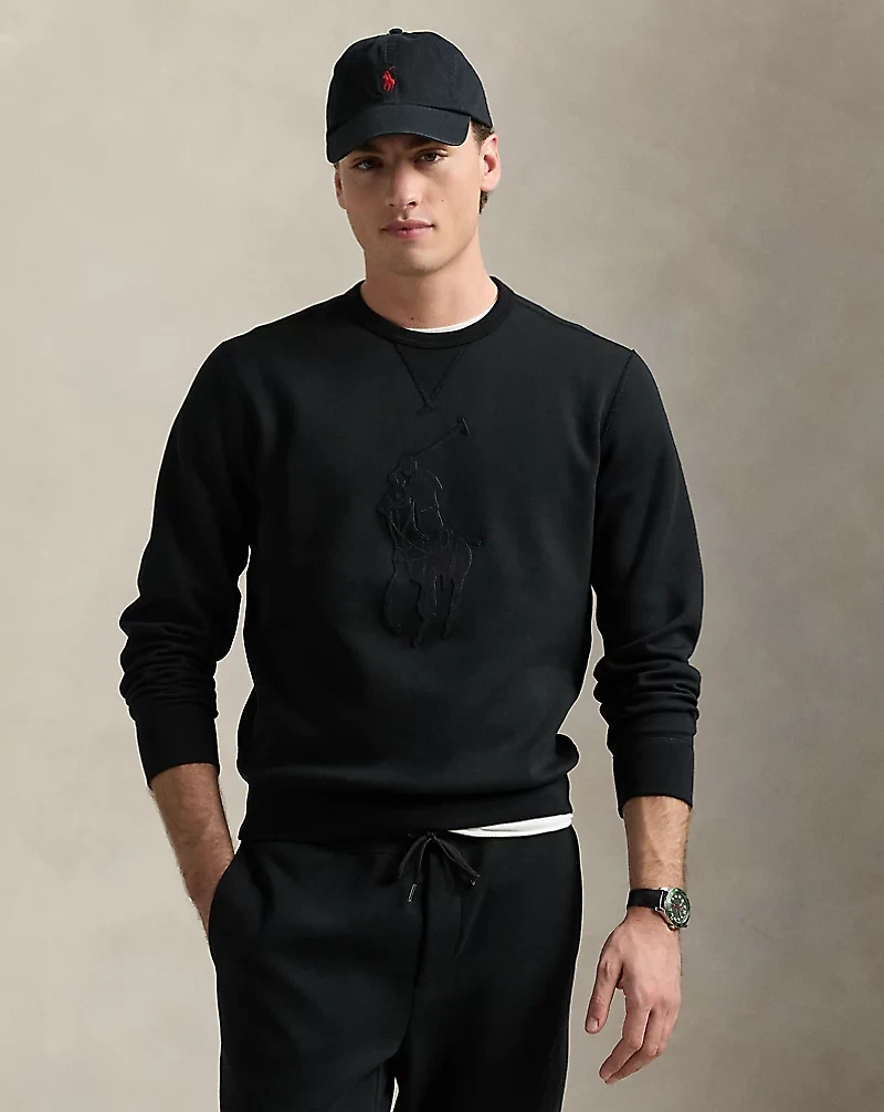 Leather-Pony Double-Knit Sweatshirt