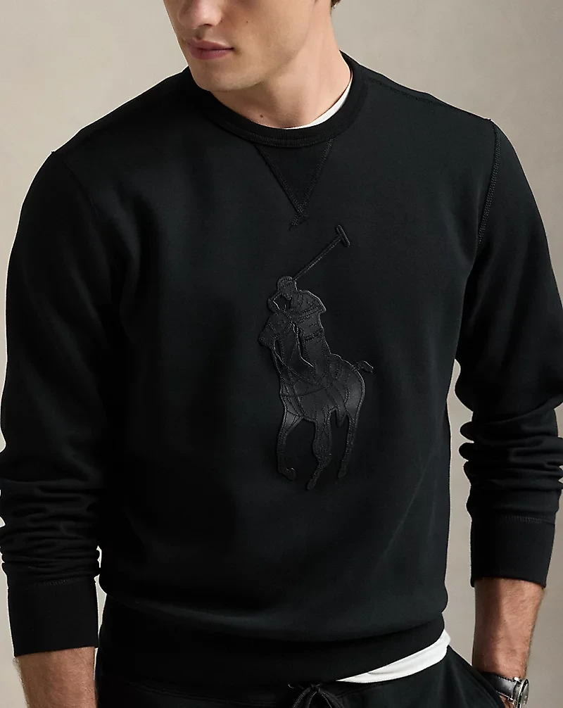 Leather-Pony Double-Knit Sweatshirt