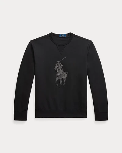 Leather-Pony Double-Knit Sweatshirt