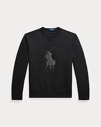 Leather-Pony Double-Knit Sweatshirt