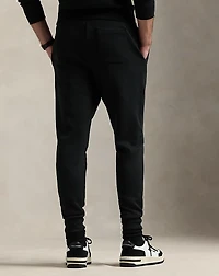 Leather-Pony Double-Knit Jogger Pant