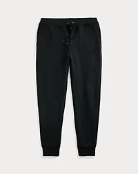 Leather-Pony Double-Knit Jogger Pant