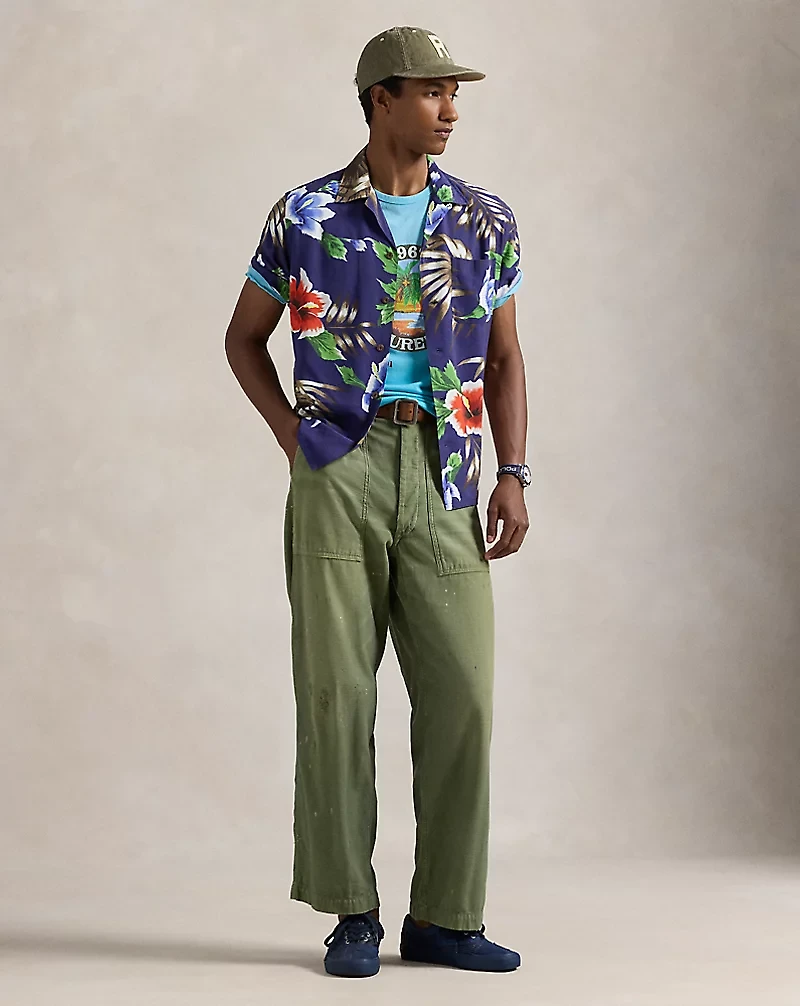 Classic Fit Hoffman Print Camp Shirt