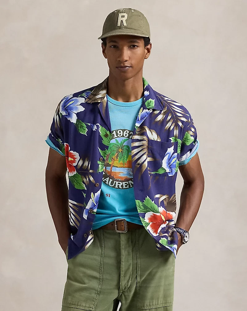 Classic Fit Hoffman Print Camp Shirt