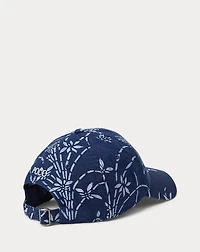 Indigo Floral Linen Ball Cap