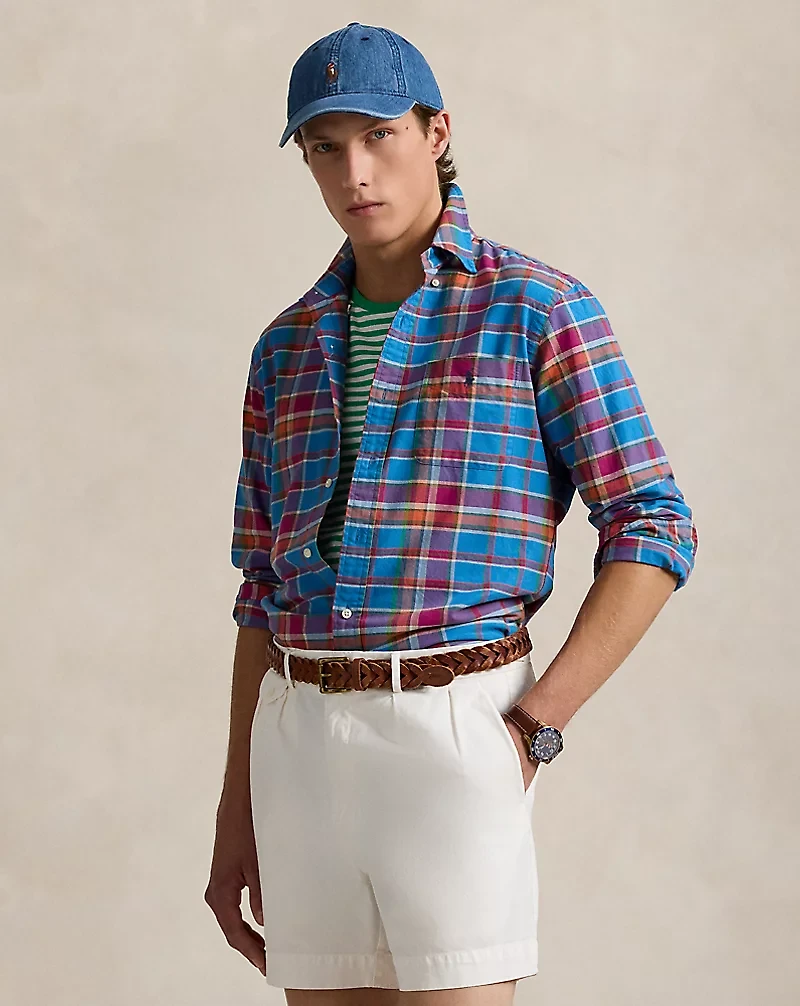 Classic Fit Plaid Oxford Shirt