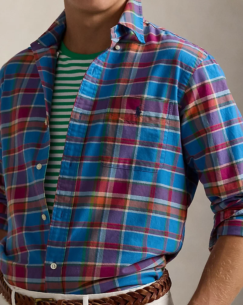 Classic Fit Plaid Oxford Shirt