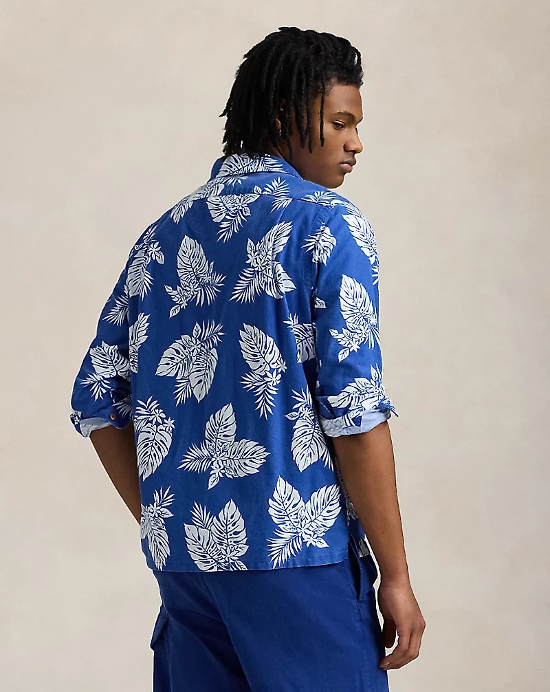 Classic Fit Monstera-Print Oxford Shirt