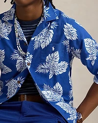 Classic Fit Monstera-Print Oxford Shirt