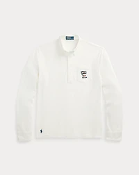 Nautical-Embroidered Mesh Polo Shirt