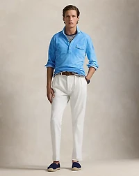 Garment-Dyed Mesh Polo Shirt