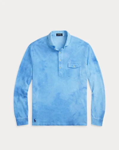 Garment-Dyed Mesh Polo Shirt