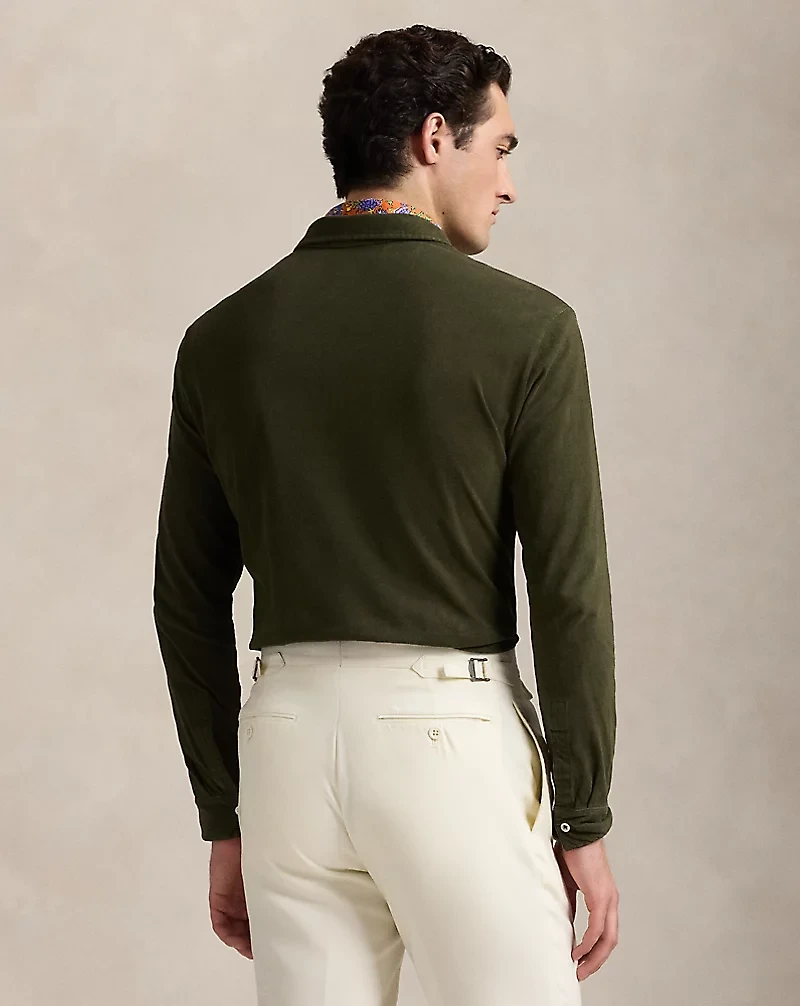 Classic Fit Sueded Jersey Polo Shirt