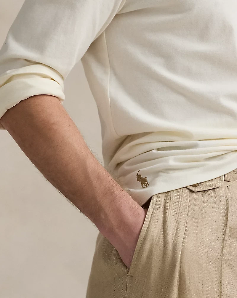 Classic Fit Sueded Jersey Polo Shirt