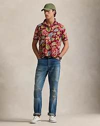 Standard Fit Floral Jersey Polo Shirt