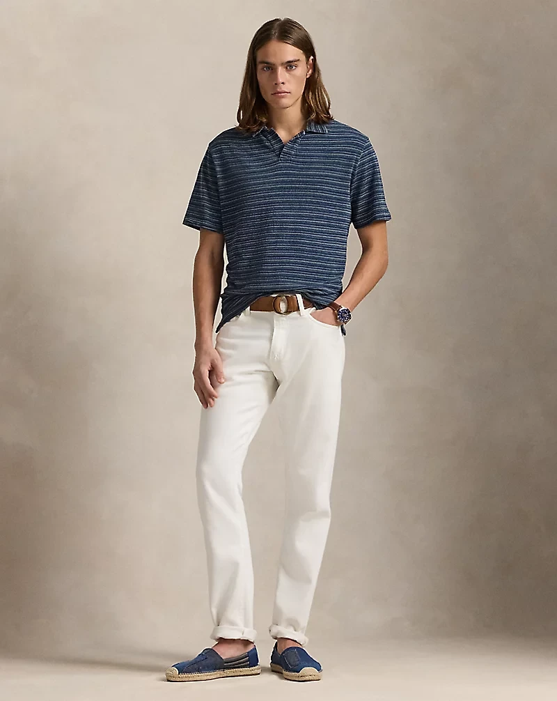 Standard Fit Striped Jersey Polo Shirt