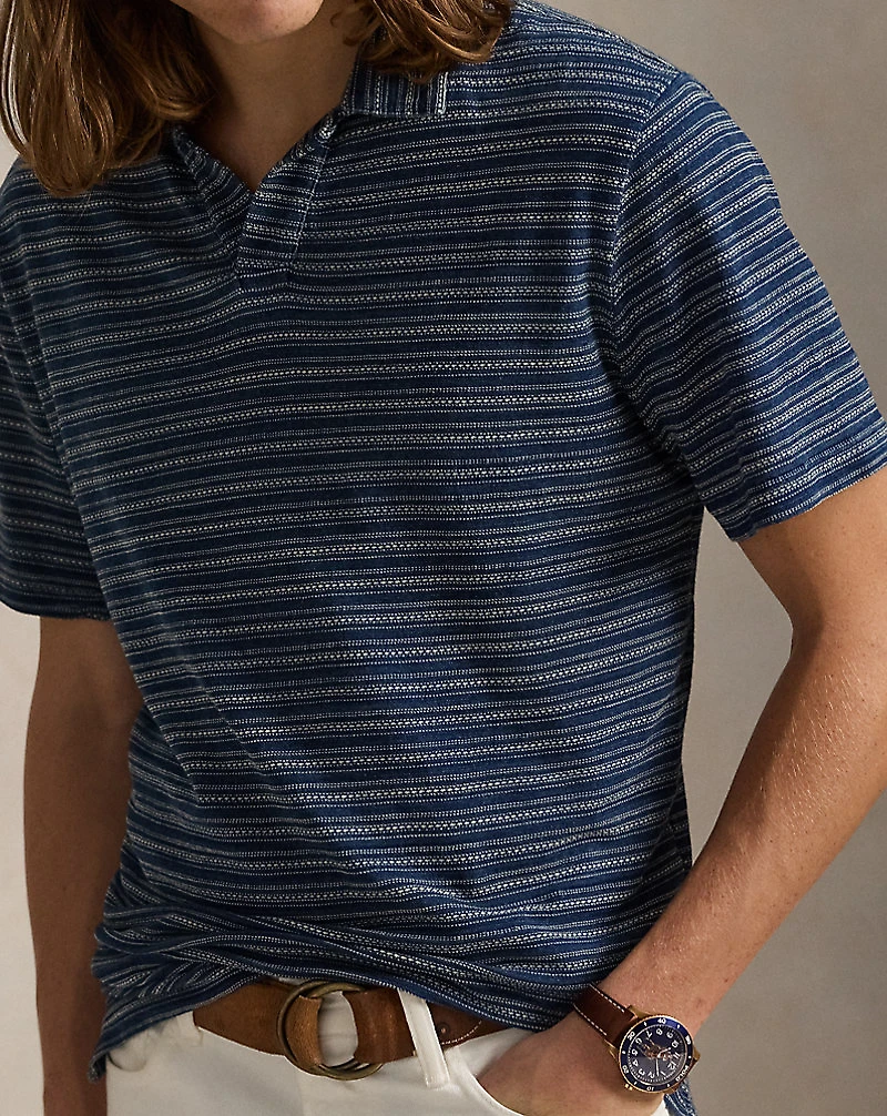 Standard Fit Striped Jersey Polo Shirt