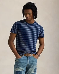 Classic Fit Striped Cotton-Linen T-Shirt