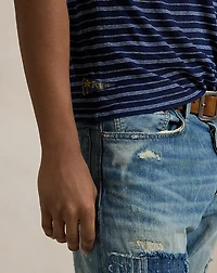 Classic Fit Striped Cotton-Linen T-Shirt