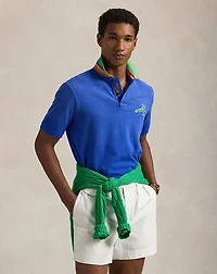 Classic Fit Embroidered Mesh Polo Shirt