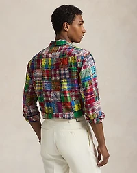 Classic Fit Patchwork Madras Camp Shirt