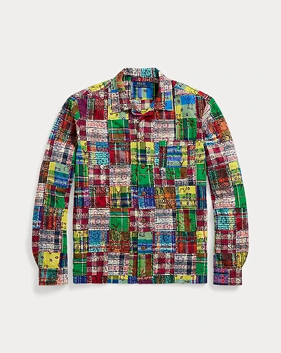 Classic Fit Patchwork Madras Camp Shirt