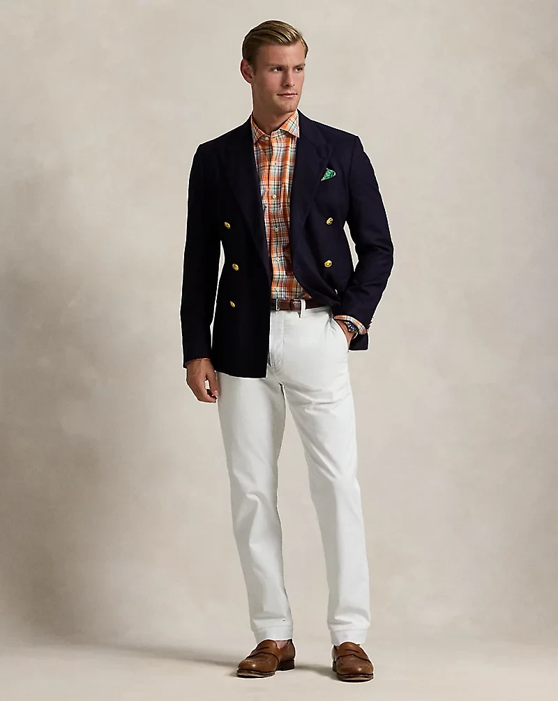 Classic Fit Plaid Stretch Poplin Shirt
