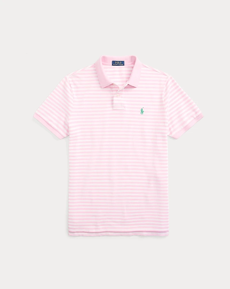 Classic Fit Striped Mesh Polo Shirt