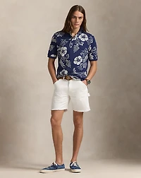 Classic Fit Hibiscus Mesh Polo Shirt