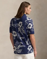 Classic Fit Hibiscus Mesh Polo Shirt