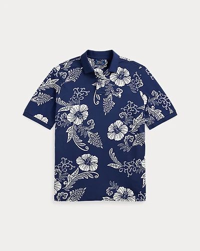 Classic Fit Hibiscus Mesh Polo Shirt
