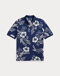 Classic Fit Hibiscus Mesh Polo Shirt