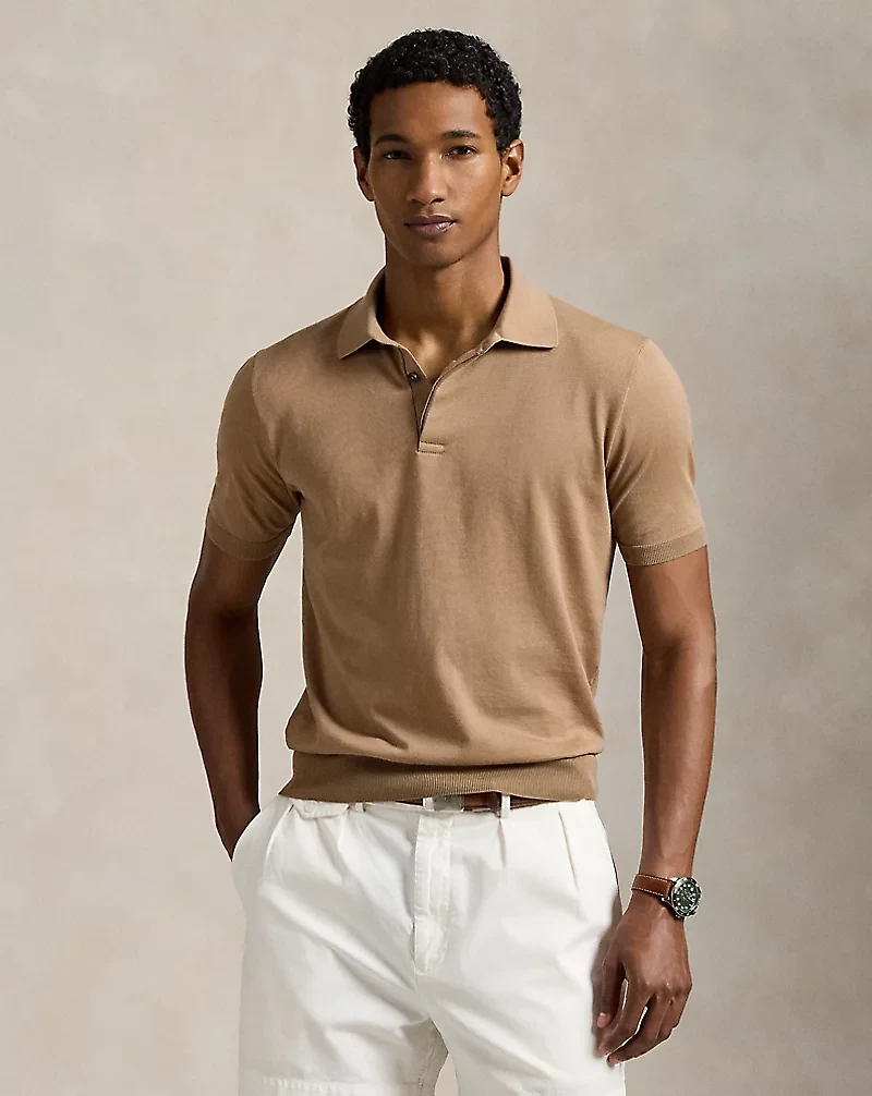 Cotton Polo-Collar Sweater