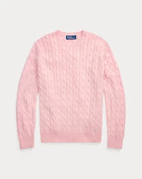 Cable-Knit Cotton Crewneck Sweater