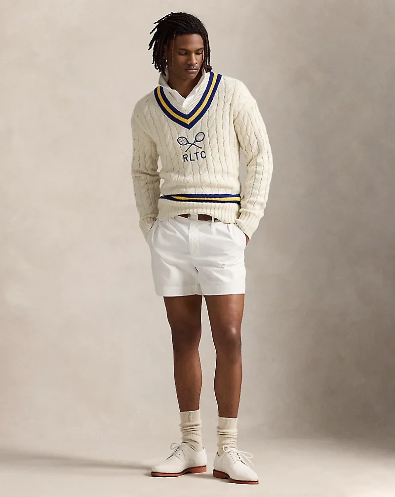 Embroidered Cotton-Blend Cricket Sweater