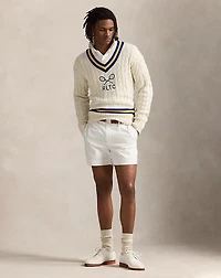 Embroidered Cotton-Blend Cricket Sweater
