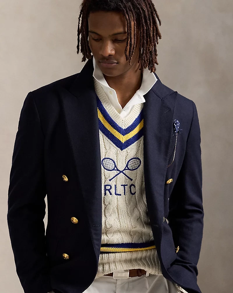 Embroidered Cotton-Blend Cricket Sweater