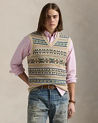 Fair Isle Cotton-Cashmere Sweater Vest