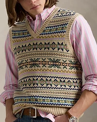 Fair Isle Cotton-Cashmere Sweater Vest
