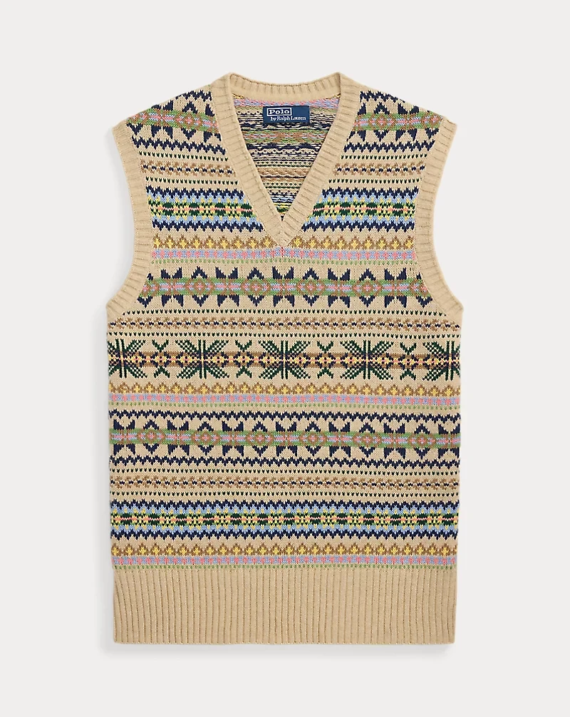 Fair Isle Cotton-Cashmere Sweater Vest